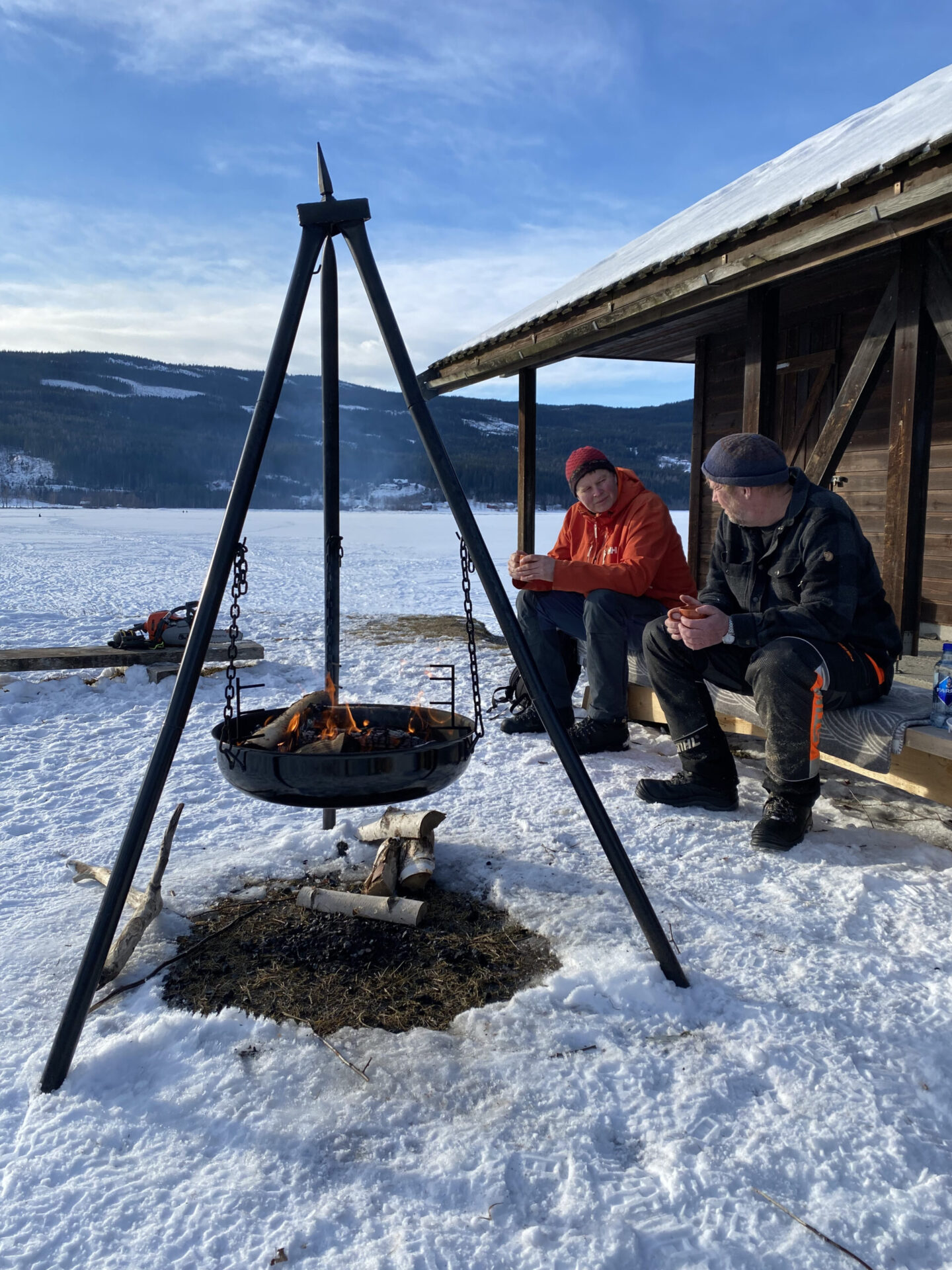 Dokkadeltaet Våtmarkssenter Vinter bålpanne
